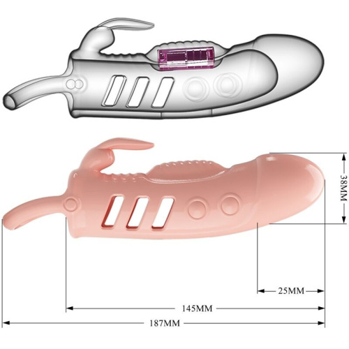 LyBaile Pretty Love Sloane Vibro Penis Sleeve - Насадка на член, +2.5 см (телесный)
